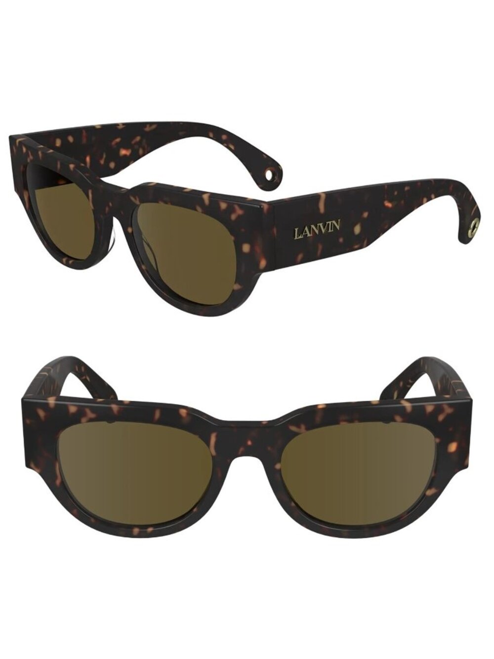 Lanvin LNV670S 234 51mm Rectangle Sunglasses Dark Tortuise / Brown